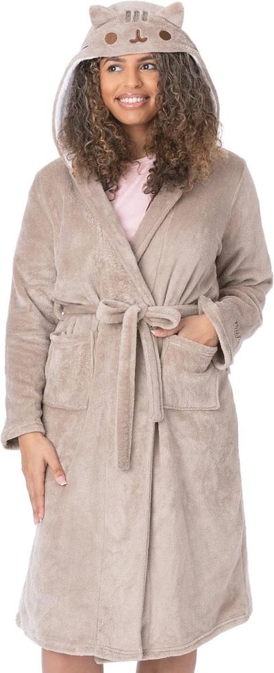 Dames Badjas met 3D-Oren | Schattige Kat Kamerslaap Outfit | Comfortabele Fleece Nachtkleding