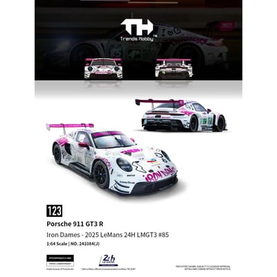 Trends Hobby 1/64 Porsche 911 Gt3 R Le Mans 24H Lmgt3 Racing Miniatuur Model Speelgoedauto Vrije Wielen Diecast Collectie Cadeau