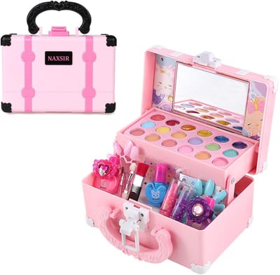 NAXSIR Speelgoed Make-upset - Kinderhandtas - Cosmetica/nagellak - Met Verschillende Accessoires - voor Meisjes 3-12 jaar