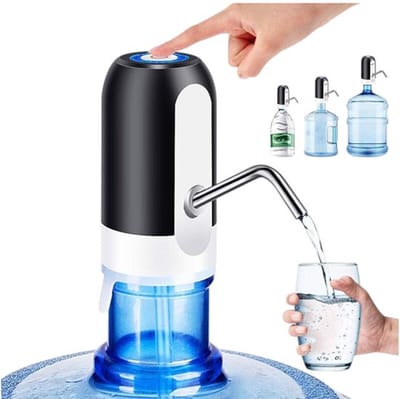 Drinkwaterpomp - Elektrische waterpomp - Zwart - Automatische watervuller - USB oplaadbaar - Waterflespomp - voor thuis, kantoor, kamperen, reizen - Draagbare waterpomp