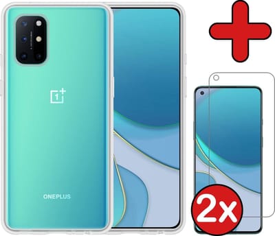 Hoesje - Met 2x Screenprotector - Geschikt voor OnePlus 8T - Sterk & Shockproof - Telefoon Hoes - Back Cover - Siliconen Case - Telefoonhoes - Transparant