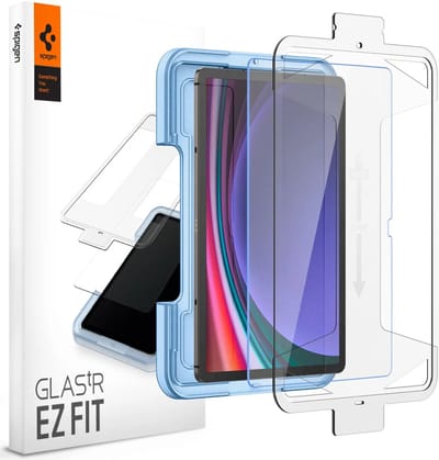 Spigen Screen Protector Geschikt voor Samsung Galaxy Tab S9 - EZ Fit Glas.tR - 9H Tempered Glass - met Installatieframe - Gemakkelijke Installatie