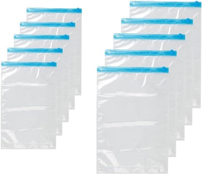 Set van 10 reiscompressiezakken in 2 maten voor kleding, dekens en handdoeken, eenvoudig op te bergen zonder stofzuiger