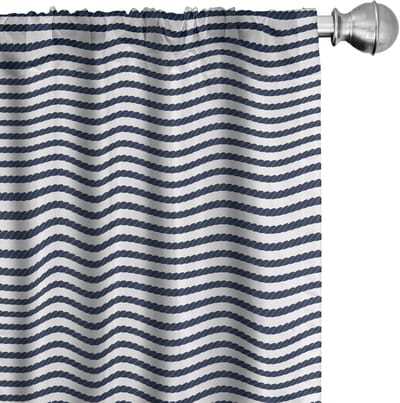 ABAKUHAUS Marine gordijnen – Set van 2 – 75 x 225 cm – Sea Life Design – Paars, Blauw en Wit