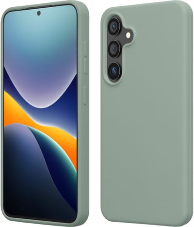 kwmobile telefoonhoesje geschikt voor Samsung Galaxy S25 - Hoesje met siliconen coating - Smartphone case in Regenwashed groen