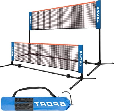 Draagbare Badminton Net Set met Verstelbare Hoogte, Ideaal voor Badminton, Pickleball, Volleybal en Tennis - Inclusief Stokken en Draagtas voor Gemakkelijke Installatie