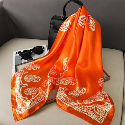 90x90cm Vierkante Sjaal Voor Dames Hoofddoeken En Sjaals Luxe Print Nek Sjaals Hijab Bandana 90X90CM red