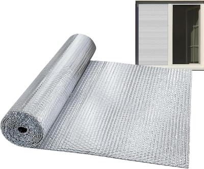 Isolatie Folie - Warmtebarrière Rol - Energie Besparen - Reflecterend Ontwerp - 60 x 600 cm - Zilver
