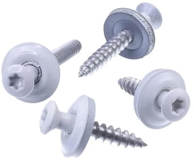 Spenglerschroef 4,5 x 25 mm - RAL 9010 - Roestvrij Staal A2 met EPDM Afdichtring - 100 Stuks