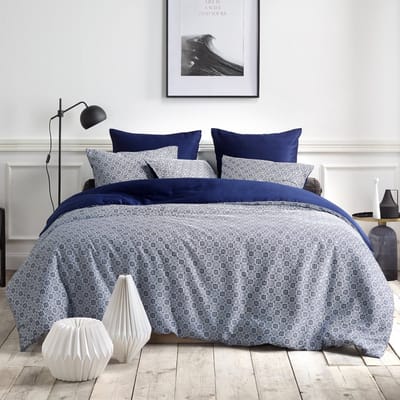 De Witte Lietaer Dekbedovertrek Katoen Satijn Eloise - Hotelmaat - 260 x 240 cm - Blauw