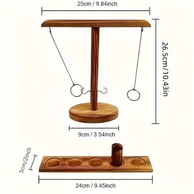 Haken en Lussen Hout Ultimate Fighting Game Set - voor Kinderen Volwassenen Familie Tafelspellen Feestspellen - Cadeaus en Sociaal Samenzijn Speelgoed brown