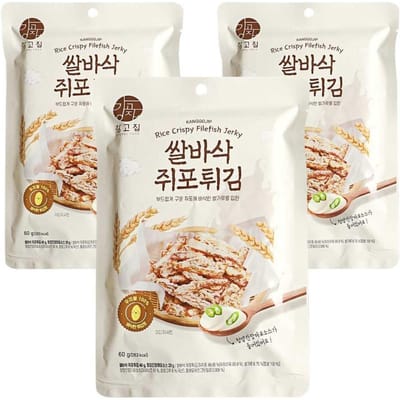 Kanggojip Krokante Rijst Gecoate Visfilet Chips Hartige Snack 180g (60g x 3)