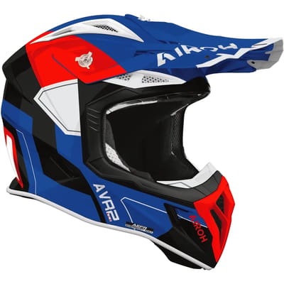 Airoh Aviator Ace 2 crosshelm Shield glans blauw wit rood S
