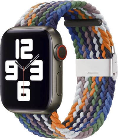 By Qubix - Geschikt voor Apple Watch bandje - Braided nylon bandje - Multicolor - Geschikt voor Apple Watch 38mm / 40mm / 41mm / 42mm - nylon - bandje iWatch