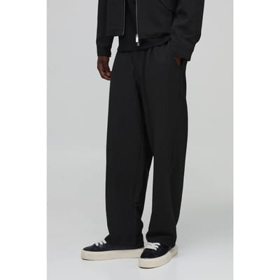 Krijtstreep Relaxed Fit Getailleerde Co-ord Pantalon | Black | Size 28