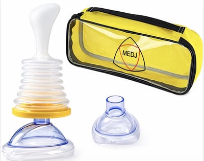 medj-Anti-Verslik Apparaat EHBO – Levensreddend Hulpmiddel bij Verslikking & Verstikking – Voor Baby, Kind & Volwassene – Herbruikbaar Zuigsysteem – Luchtweg Vrijmaker met Maskers & Opbergtas