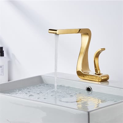 Unieke Wastafel Kraan Goud - Modern design - Koud en Warm - Badkamer - Keuken - Toilet