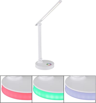 Tafellamp touchdimmer bureaulamp RGB-kleurwissel tafellamp CCT, wit, 1x RGB 2W 1x LED 5W 538Lm warm-koud wit, H 50 cm