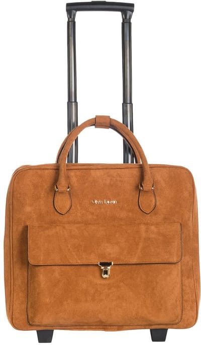 Olivia Lauren business trolley 43 CM 16 inch suedine cognac