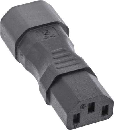 C13 - C14 stroomadapter / zwart