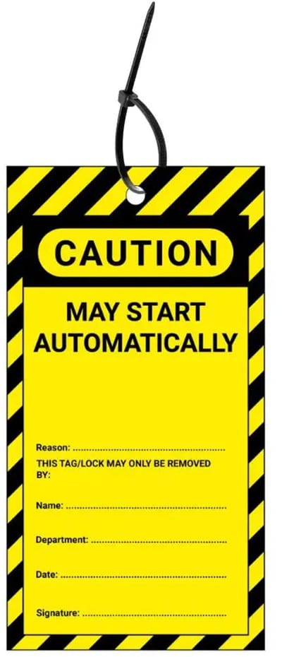 LOTO tags may start automatically EN - 10 stuks - inclusief tiewraps