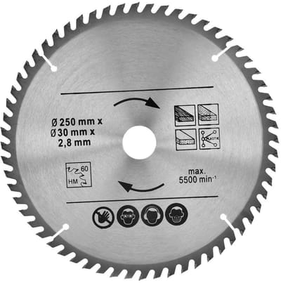 SPHProducts - Cirkelzaagblad voor hout - 250 mm - Hoogwaardige hardmetalen legering - 48 T en 60 T - Multifunctioneel - Geschikt voor algemene zaagklus...
