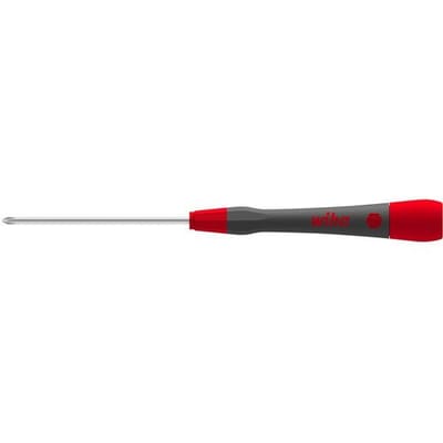 Wiha 42413 42413 Elektronica en fijnmechanica Kruiskop schroevendraaier PH 00 Koplengte: 60 mm