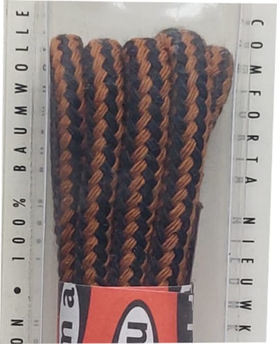 Marla Veter - Zwart/Bruin - Meerkleurig - Rond - Koord Veters - Lengte 90 cm - Dikte 4 mm - Schoenveter