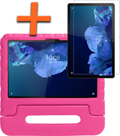 Hoesje - Geschikt voor Lenovo Tab P11 Plus - Met Screenprotector - Kinderhoes Shockproof Bumper - Kidsproof Case - Tablet Hoes - Kinder Hoes Cover - Roze