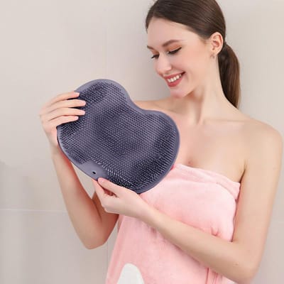 Tapis Brosse de Douche pour Pieds Lave-dos Exfoliant Pad de Bain Lavage Mural Ventouses Antidérapantes Pour Utilisation Chez Les Hommes Et Les Femmes Plus Propres gris