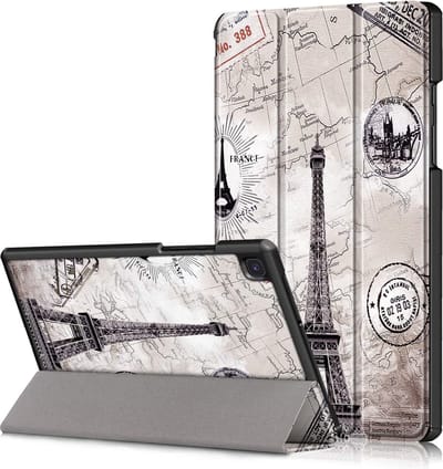 Hoes Geschikt voor Samsung Galaxy Tab A7 hoes - (2020/2022) - Eiffeltoren -Trifold smart cover Kunstleer bookcase