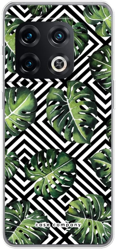 Case Company® - Hoesje geschikt voor OnePlus 10 Pro hoesje - Geometrische jungle - Soft Cover Telefoonhoesje - Bescherming aan alle Kanten en Schermrand