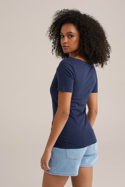 WE Fashion Dames T-shirt met boothals