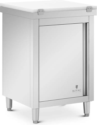 RVS werkkast - ECO - 60 x 60 cm - 500 kg - inclusief snijplaat - Royal Catering