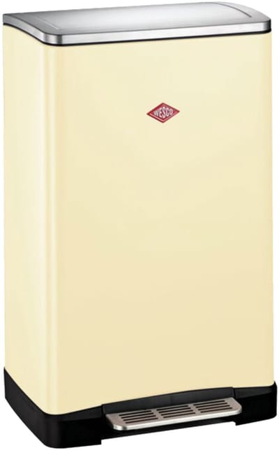 WESCO Big Double Boy Afvalscheider | 36 Liter | Duo Pedaalemmer (2x18 Liter) | Metaal - Amandel | Prullenbak
