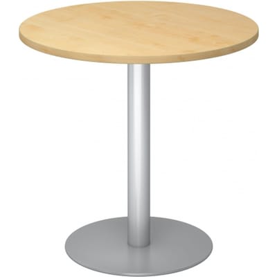 BISTRO F80R S - Systeem conferentietafel Esdoorn Zilver Ø 80