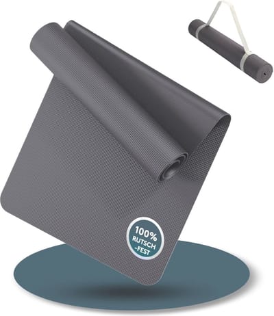 Yogamat voor Fitness en Yoga - Antislip, 180 x 60 cm, 4 mm Dikker met Draagriem