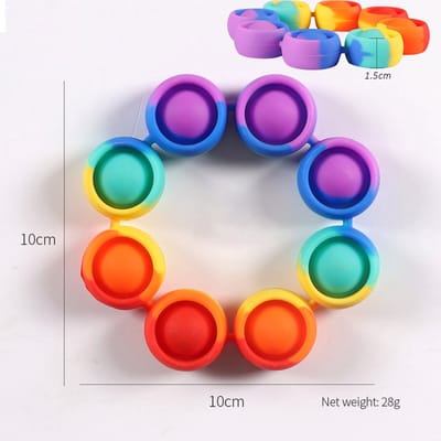 Pop it armband - Kinderen - Knijp Speelgoed - Anti Stress Zintuiglijke Polsband - Push Bubble Armband - Rainbow Bead Bubble - Fidget Toys -Popit - Pop it - Dimple - simple dimple - Tie Dye - kerst kado