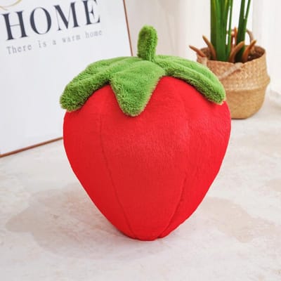 Cartoon Aardbei Pluche Speelgoed 2335Cm Zacht Gevuld Fruit Bank Kussen Simulatie Aardbei Kussen Huisdecoratie Cadeau Voor Vriend 23cm rood