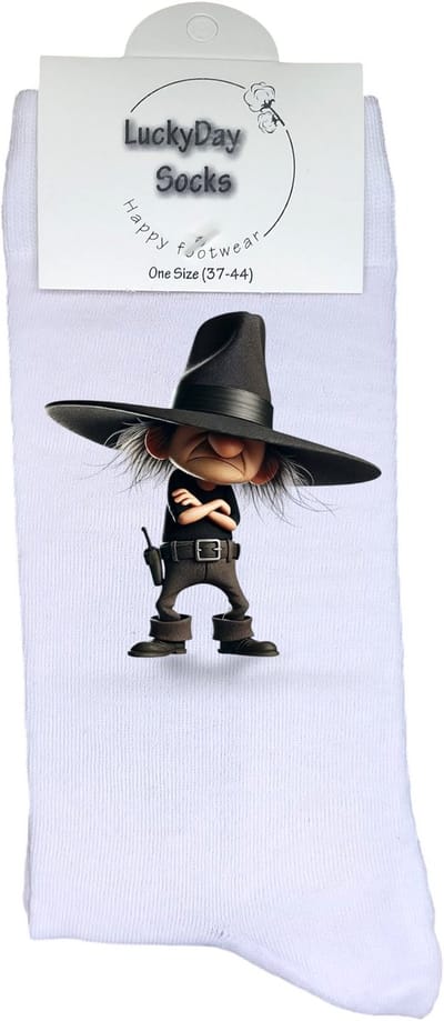 Sherriff - Opkikker - Verjaardag cadeau - Grappige sokken - Leuke sokken - Hem haar sokken - Vrolijke sokken - Valentijn Cadeau - Moederdag - Vaderdag - Politie - Grappig cadeau - Kerst sokken - Sint cadeau - Socks maken Happy - 37-44