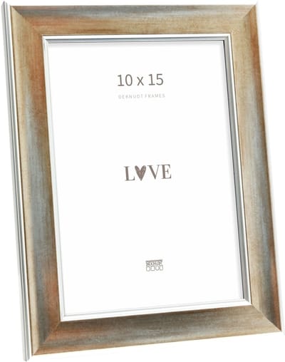 Deknudt Frames fotolijst S244D3 - brons met zilverbiesje - 10x15 cm