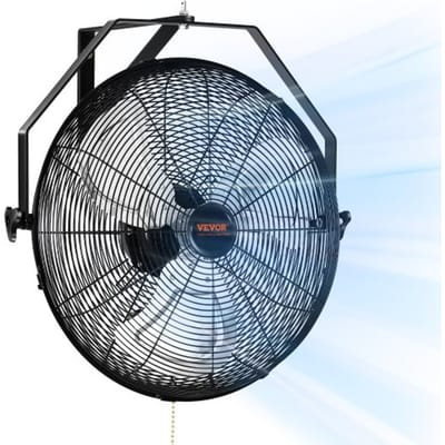 VEVOR Wandventilator, 57 cm waterdichte oscillerende wandventilator, 3 snelheden, 4150 CFM, commerciële woonventilator voor koeling van magazijn, kas, werkplaats, terras, zwart