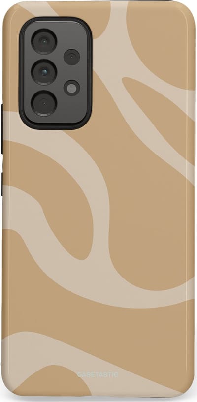 Casetastic hoesje geschikt voor Samsung Galaxy A53 (2022) 5G - Dubbellaagse bescherming - Aesthetic Beige Wave Clean Girl - Fashion Case - Beige