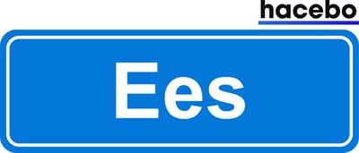 Hacebo - Plaatsnaam Sticker - 29x10 CM - Ees sticker - Verkeersborden sticker - grappige cadeaus - Ees