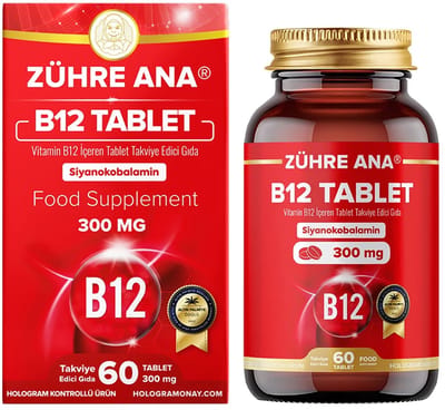 Zühre Ana® Vitamine B12 Tabletten – Ondersteuning voor Energie en Gezondheid
