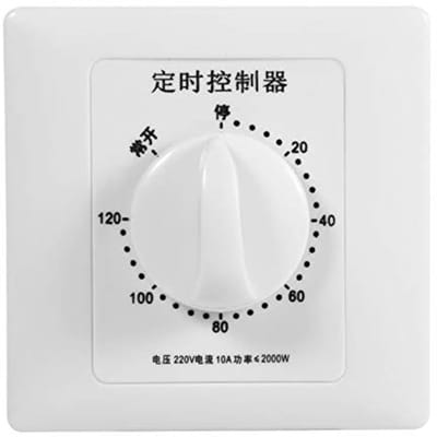 Countdown Timerschakelaar voor Verlichting en Ventilatoren – Mechanische Timer 30/60/120 Minuten