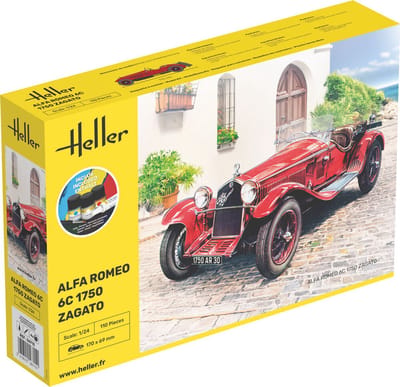 Heller Modelbouwpakket Militaire voertuigen - 56715 Alfa Romeo 6C 1750cc Zagato - Italiaanse Auto - Starter Kit Plastic - 1:24 - Modelbouw
