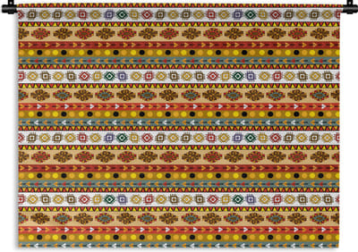 Wandkleed - Wanddoek - Maya - Patroon - Latijns Amerika - 120x90 cm - Wandtapijt