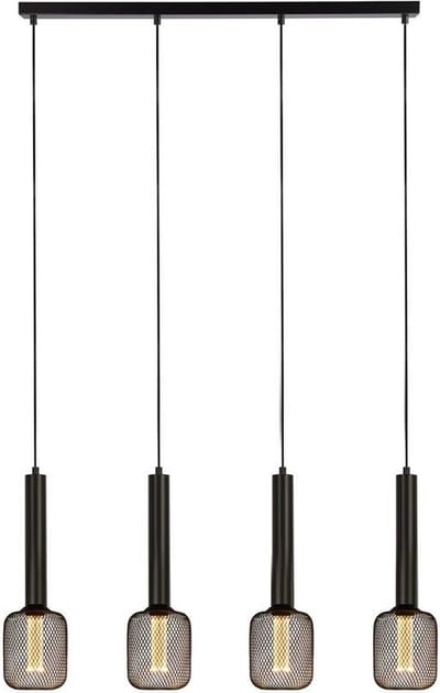 Searchlight DULWICH Hanglamp 4 Lichts Zwart