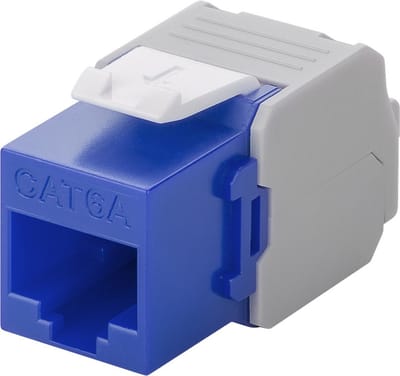Cat 6A Keystone - Blauw - Tot 10 Gbit - Powteq - Voor patchpanel of contactdoos - Premium kwaliteit